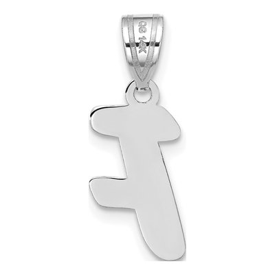 14K White Gold Script Letter F Pendant – view 4