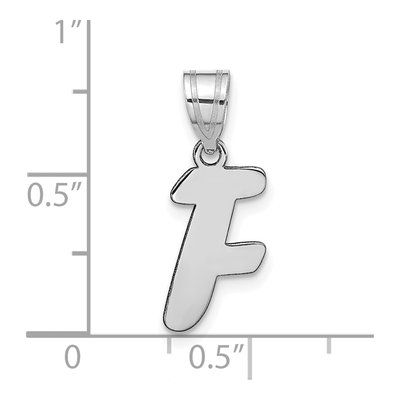 14K White Gold Script Letter F Pendant – view 5