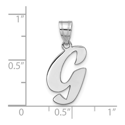 14K White Gold Script Letter G Pendant – view 5