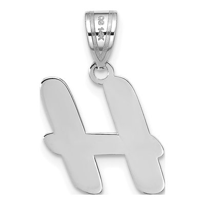 14K White Gold Script Letter H Pendant – view 4