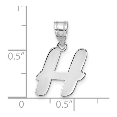 14K White Gold Script Letter H Pendant – view 5