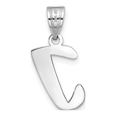 14K White Gold Script Initial I Pendant – view 4