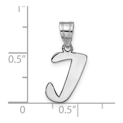 14K White Gold Script Initial I Pendant – view 5