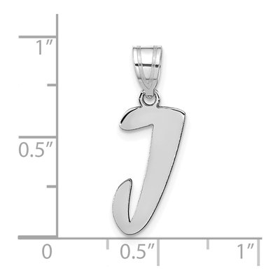 14K White Gold Script Letter J Pendant – view 4