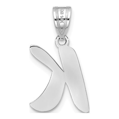 14K White Gold Letter K Pendant – view 3