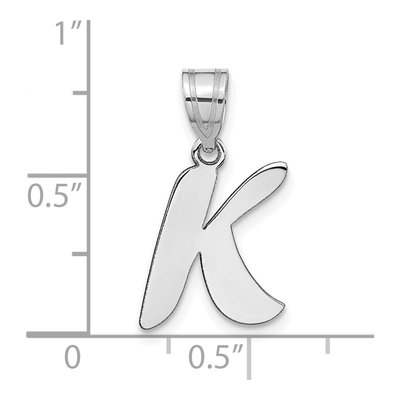 14K White Gold Letter K Pendant – view 4