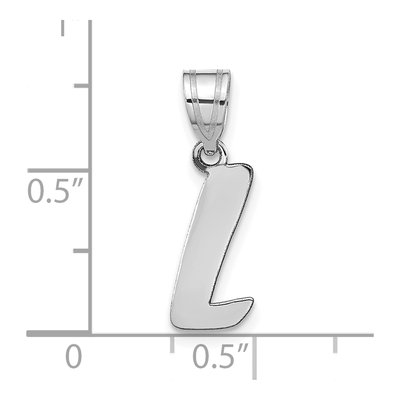 14K White Gold Script Letter L Pendant – view 5