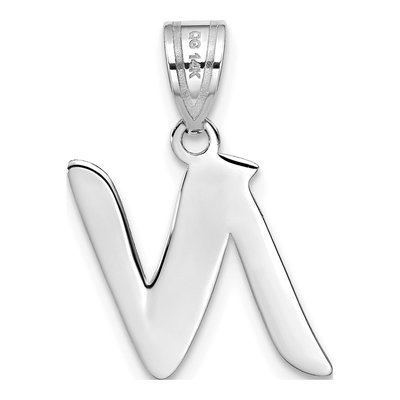 14K White Gold Script Letter N Pendant – view 4