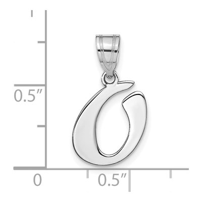 14K White Gold Letter O Pendant – view 5