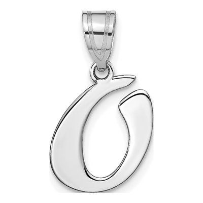 14K White Gold Letter O Pendant