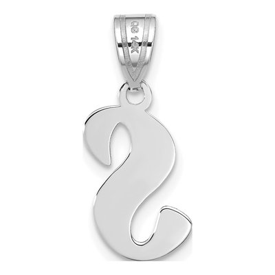 14K White Gold Script Letter S Pendant – view 4