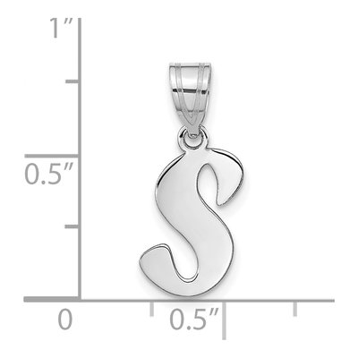 14K White Gold Script Letter S Pendant – view 5