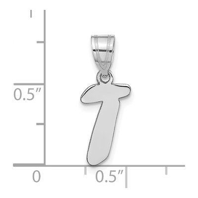 14K White Gold Script Letter T Pendant – view 5