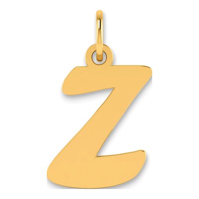 14K Yellow Gold Script Letter Z Pendant
