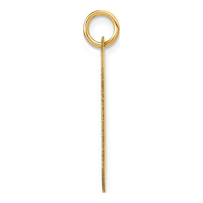 14K Yellow Gold Dog Tag Letter D Pendant – view 3