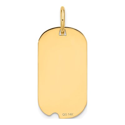 14K Yellow Gold Dog Tag Letter P Pendant – view 5