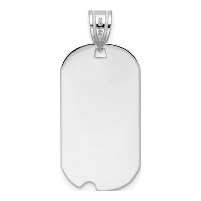 14K White Gold Dog Tag Letter O Pendant – view 5