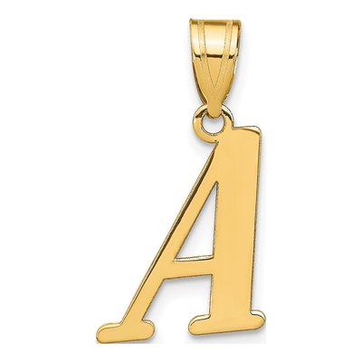 14K Yellow Gold Letter A Pendant