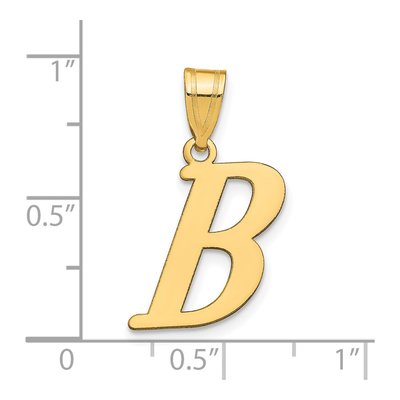 14K Yellow Gold Letter B Pendant – view 4