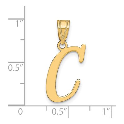 14K Yellow Gold Letter C Pendant – view 4