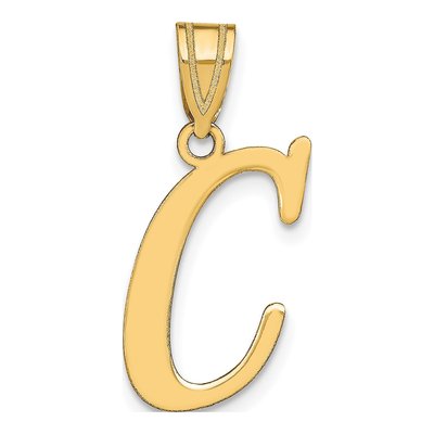 14K Yellow Gold Letter C Pendant