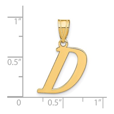 14K Yellow Gold Letter D Pendant – view 4