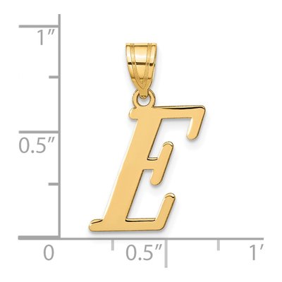 14K Yellow Gold Letter E Pendant – view 5
