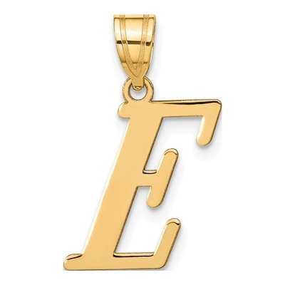 14K Yellow Gold Letter E Pendant