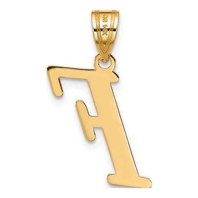 14K Yellow Gold Letter F Pendant – view 4