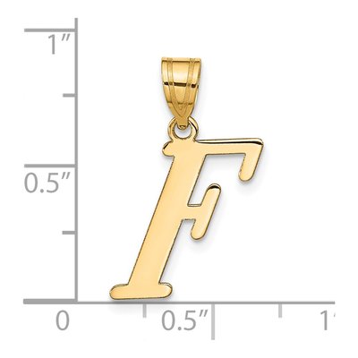 14K Yellow Gold Letter F Pendant – view 5