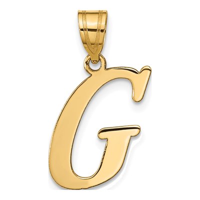 14K Yellow Gold Letter G Pendant