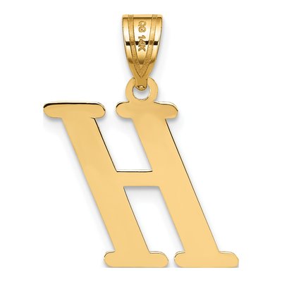 14K Yellow Gold Letter H Pendant – view 4
