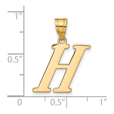 14K Yellow Gold Letter H Pendant – view 5
