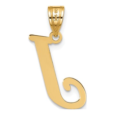 14K Yellow Gold Letter J Pendant – view 4