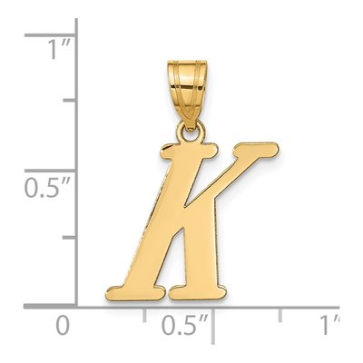 14K Yellow Gold Letter K Pendant – view 5