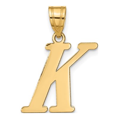 14K Yellow Gold Letter K Pendant