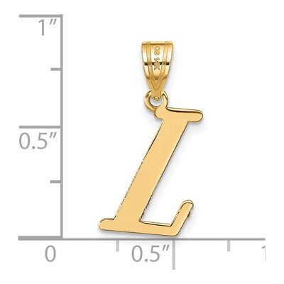 14K Yellow Gold Letter L Pendant – view 5