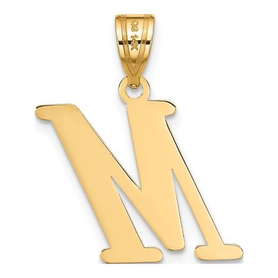 14K Yellow Gold Letter M Pendant – view 4