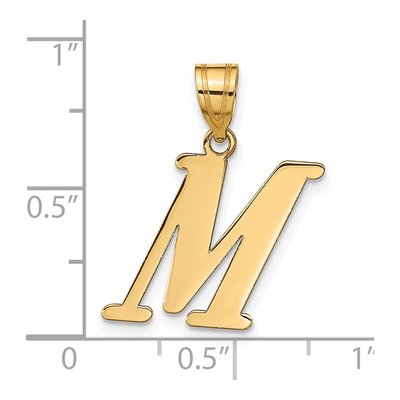 14K Yellow Gold Letter M Pendant – view 5