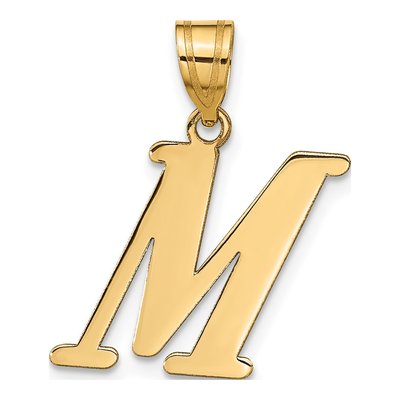 14K Yellow Gold Letter M Pendant