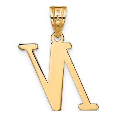14K Yellow Gold Letter N Pendant – view 4