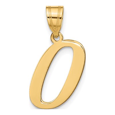 14K Yellow Gold Letter O Pendant