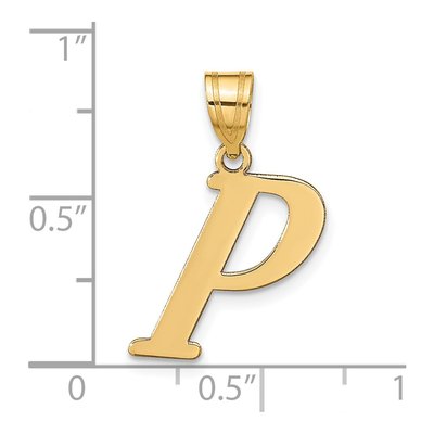 14K Yellow Gold Letter P Pendant – view 5