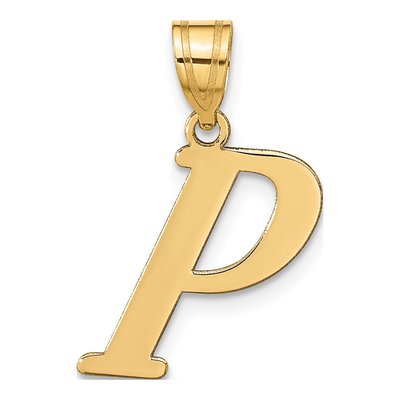 14K Yellow Gold Letter P Pendant
