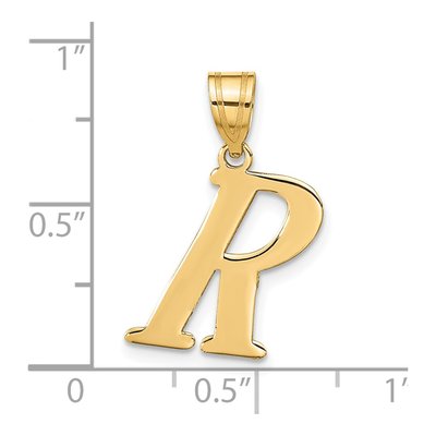 14K Yellow Gold Letter R Pendant – view 5