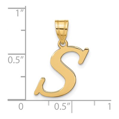14K Yellow Gold Letter S Pendant – view 5