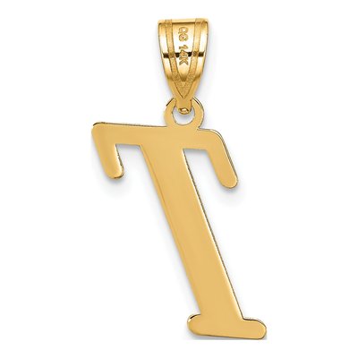 14K Yellow Gold Letter T Pendant – view 4