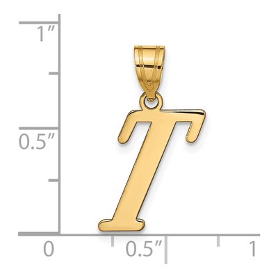 14K Yellow Gold Letter T Pendant – view 5