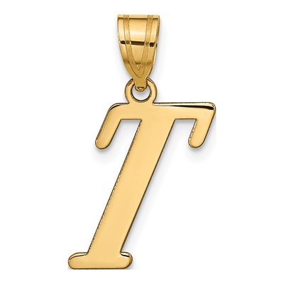 14K Yellow Gold Letter T Pendant