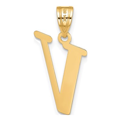 14K Yellow Gold Letter V Pendant – view 4
